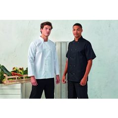   STUDDED FRONT CHEF'S JACKET. Rövid ujjú szakács kabát.