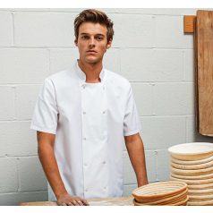   STUDDED FRONT CHEF'S JACKET. Rövid ujjú szakács kabát.