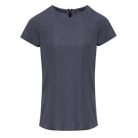 “VIOLA” LINEN-LOOK Vágott nyakú tunika-fekete melír