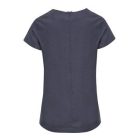 “VIOLA” LINEN-LOOK Vágott nyakú tunika-fekete melír