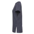 “VIOLA” LINEN-LOOK Vágott nyakú tunika-fekete melír