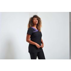   "Ivy" egészségügyi, kozmetikus tunika. Fekete/lila.