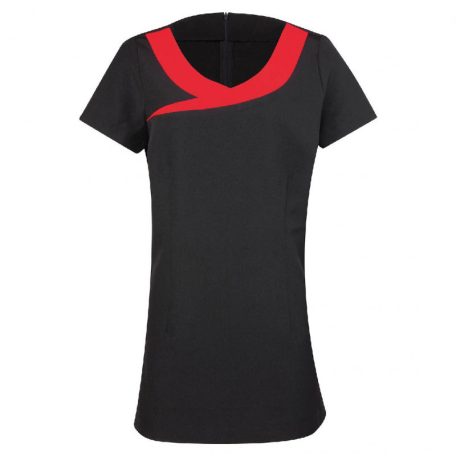 "Ivy" egészségügyi, kozmetikus tunika. Fekete/piros.