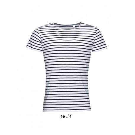 SOL'S csíkos férfi póló. MILES MEN ROUND NECK STRIPED T-SHIRT