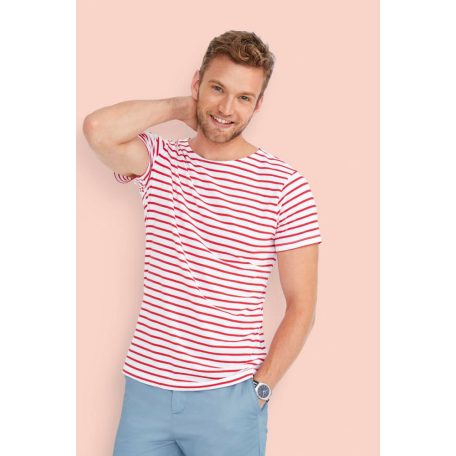 SOL'S csíkos férfi póló. MILES MEN ROUND NECK STRIPED T-SHIRT